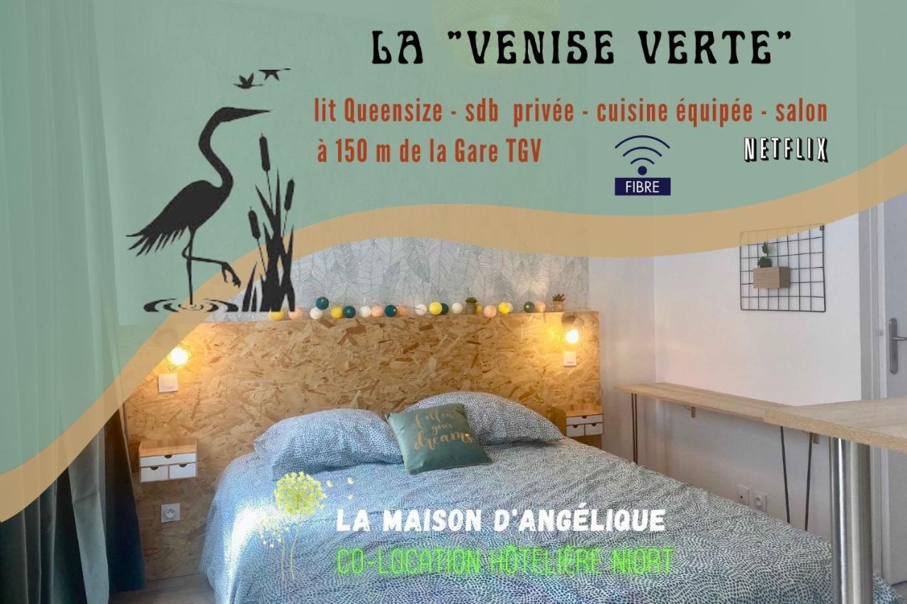 La Maison D'Angelique - Colocation Hoteliere A 150M Gare Tgv- Grande Cuisine Equipee & Salon - Fibre - Netflix Niort Zimmer foto