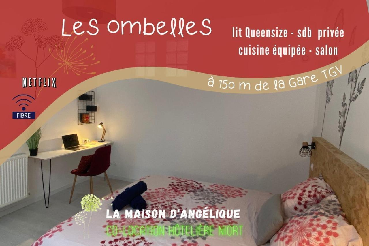 La Maison D'Angelique - Colocation Hoteliere A 150M Gare Tgv- Grande Cuisine Equipee & Salon - Fibre - Netflix Niort Zimmer foto